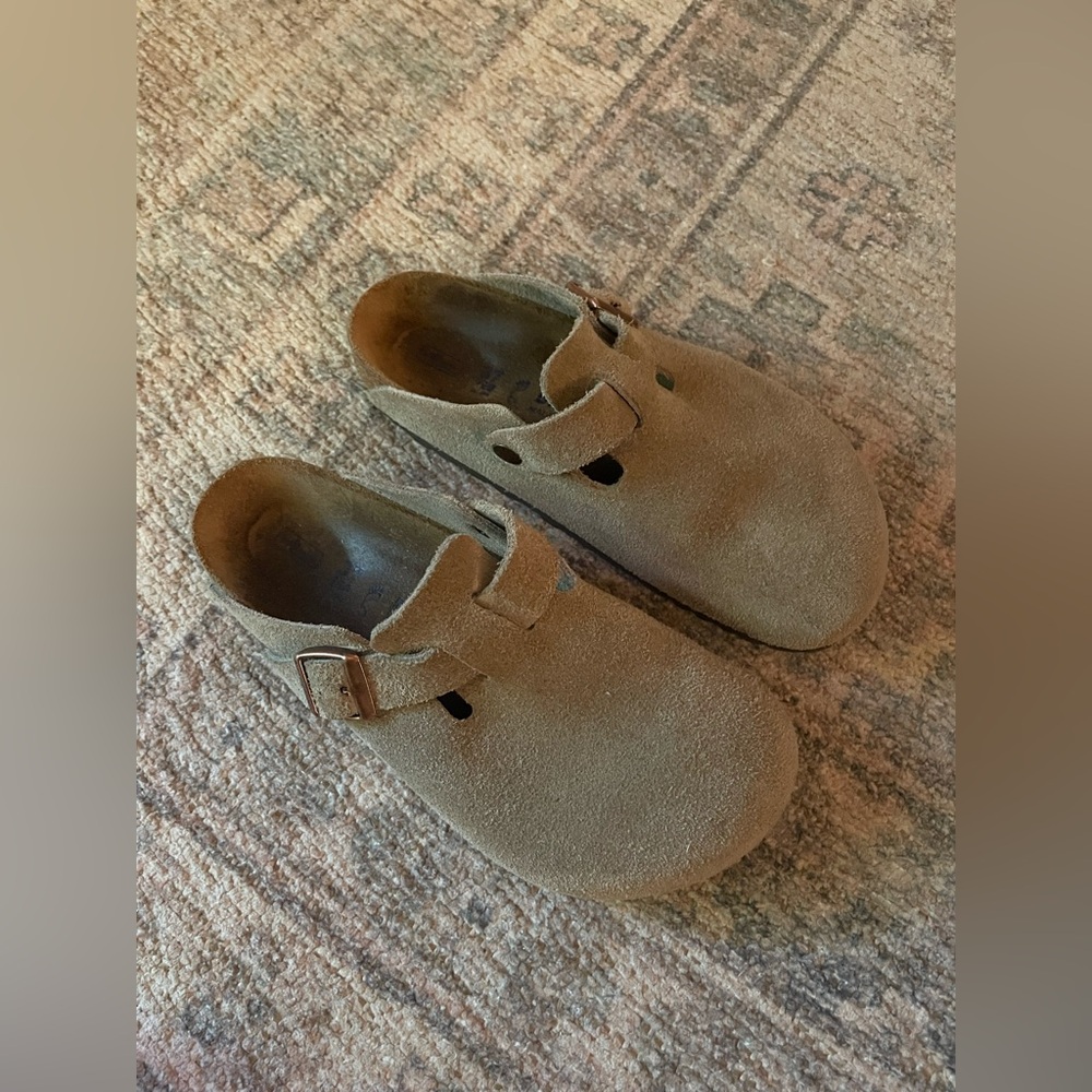 Birkenstock Boston Suede Leather Taupe Clogs